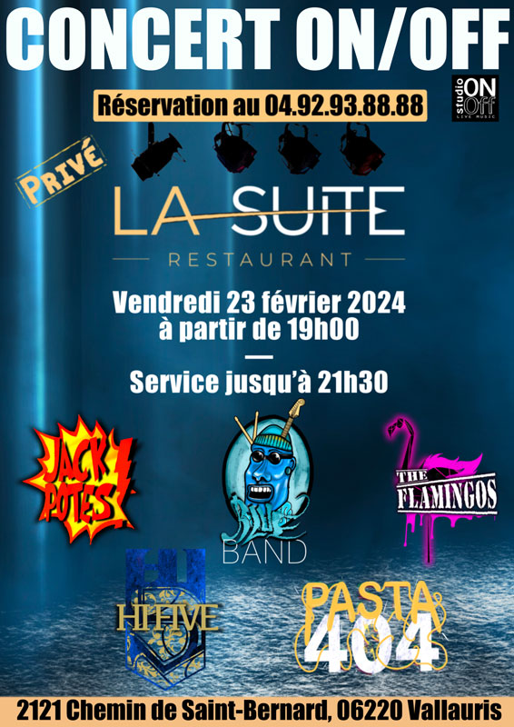 Concert ON/OFF à la Suite à Vallauris